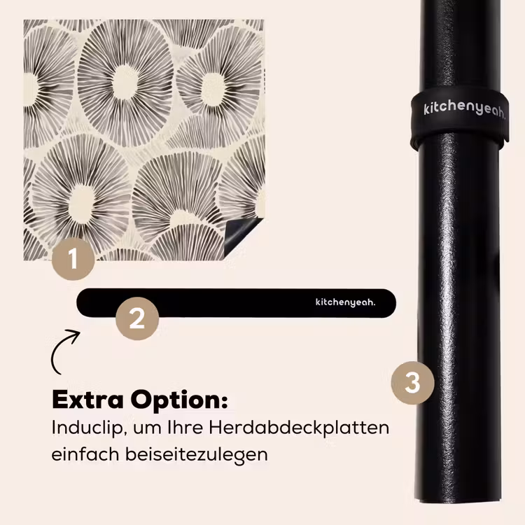 Herdabdeckplatte - Kreise - Muster - Schwarz — 8