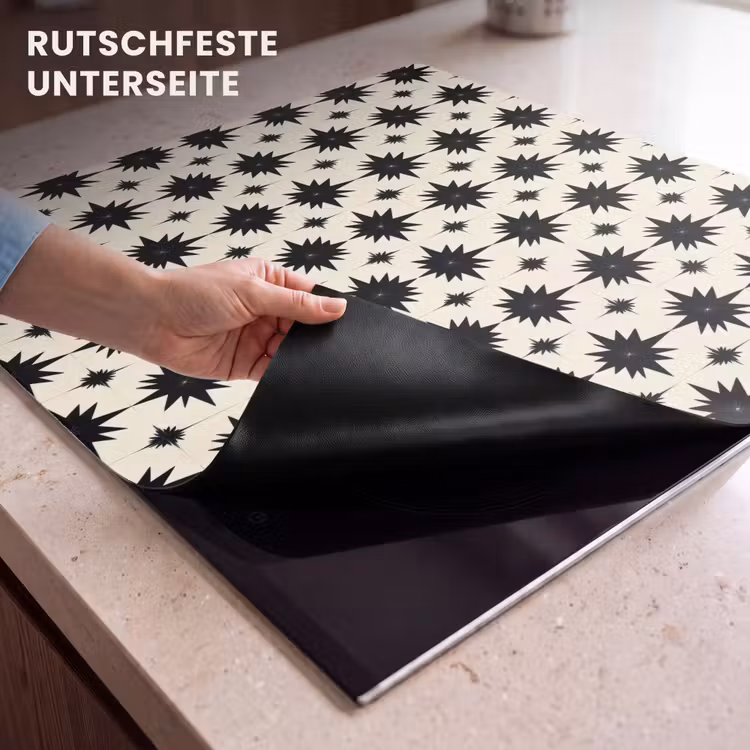 Herdabdeckplatte - Sternformen - Geometrisch - Schwarz — 6