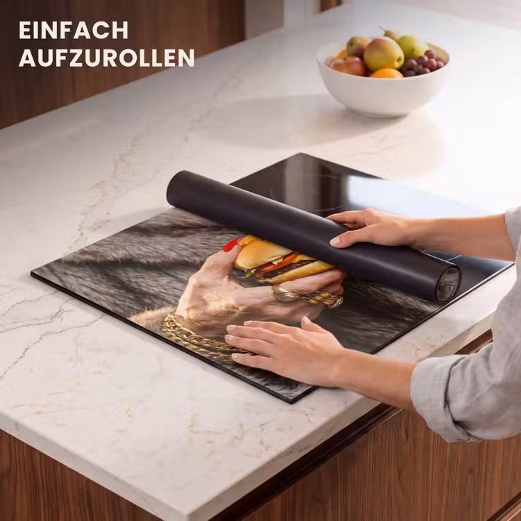 Herdabdeckplatte - Frau - Hamburger - Pelzmantel — 7