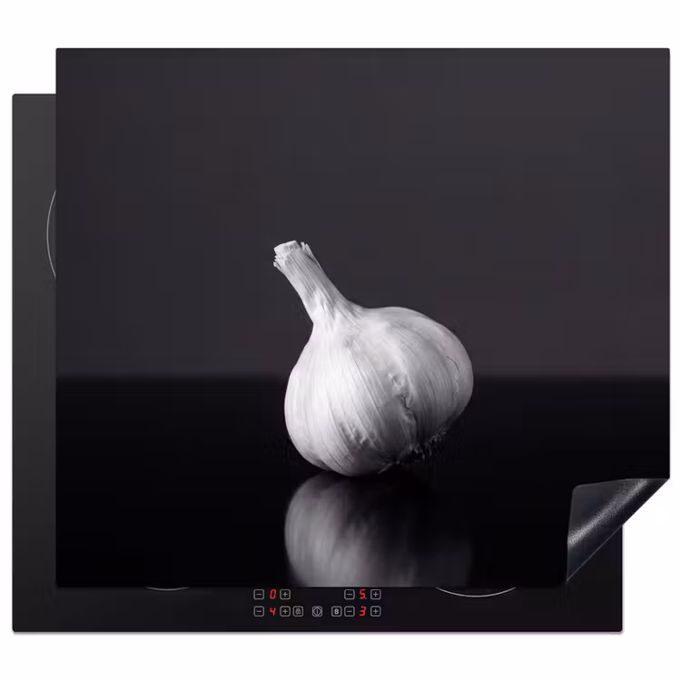 Herdabdeckplatte - Knoblauch - Schwarz - Weiß — 1