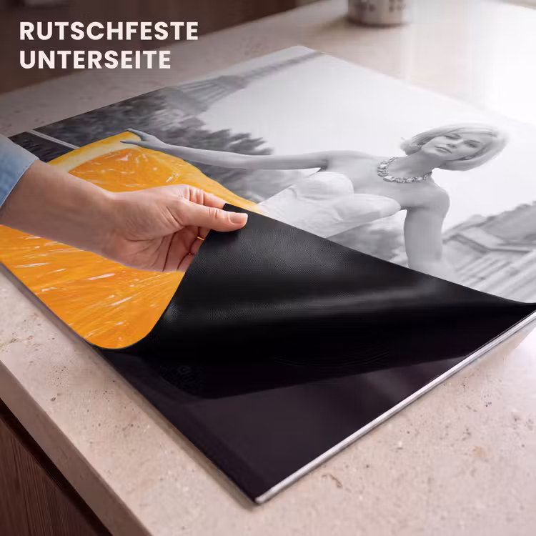 Herdabdeckplatte - Orange - Eiffelturm - Frau — 6