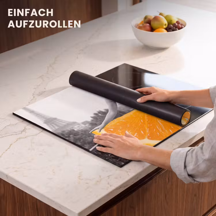 Herdabdeckplatte - Orange - Eiffelturm - Frau — 7