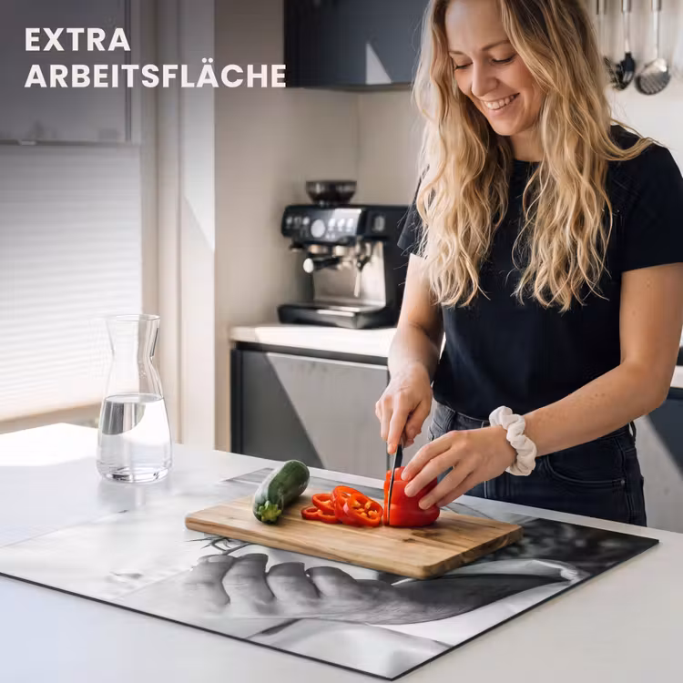 Herdabdeckplatte - Tomaten - Koch - Schwarz - Weiß — 5