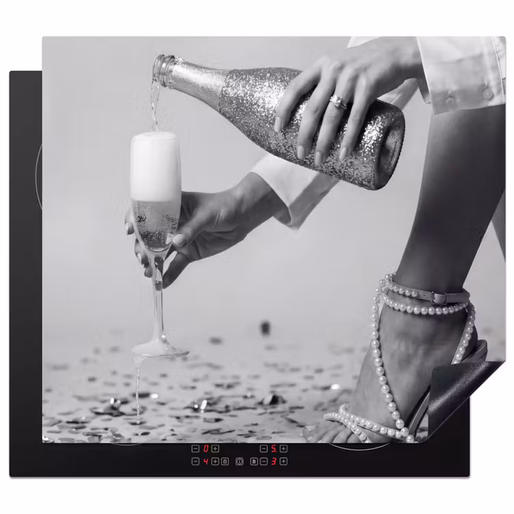 Herdabdeckplatte - Festlich - Champagner - Discokugel — 1