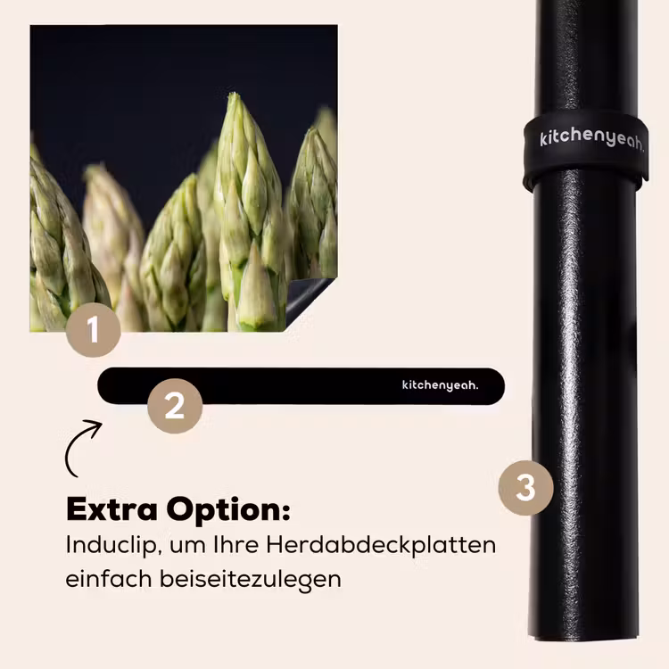 Herdabdeckplatte - Spargel - Grün - Schwarz — 8