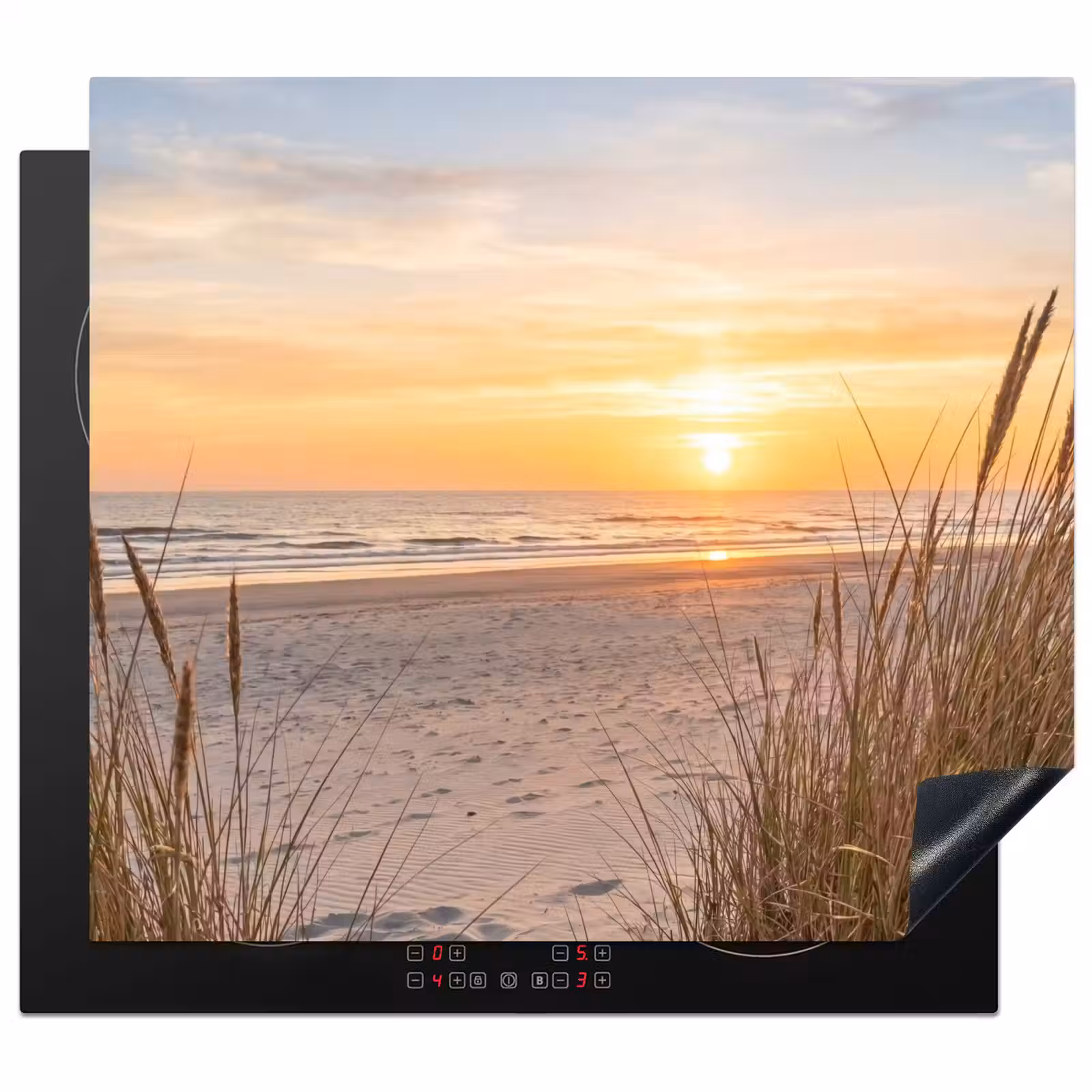 Herdabdeckplatte - Sonnenuntergang - Dünen - Meer — 1