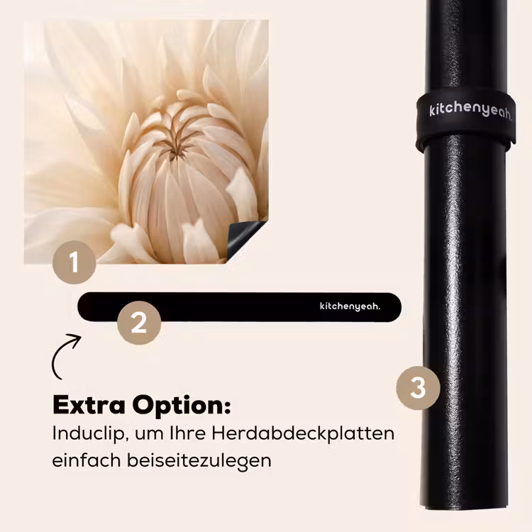 Herdabdeckplatte - Blume - Dahlie - Weiß — 8