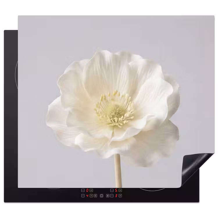Herdabdeckplatte - Blume - Minimalistisch -Weiß — 1