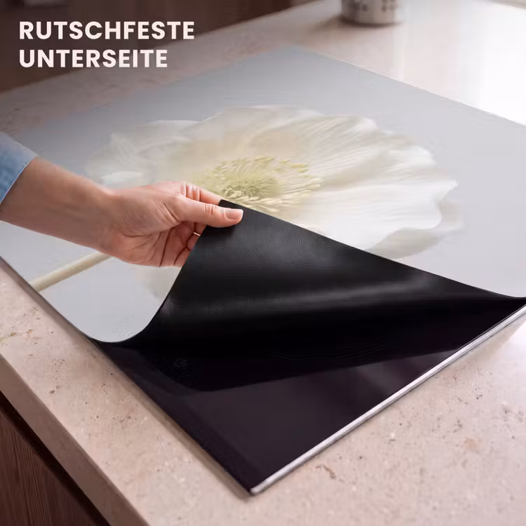 Herdabdeckplatte - Blume - Minimalistisch -Weiß — 6
