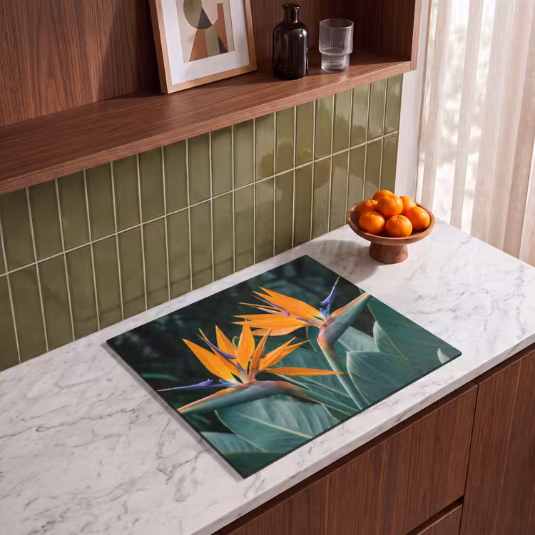 Herdabdeckplatte - Paradiesvogel - Blume - Exotisch — 4
