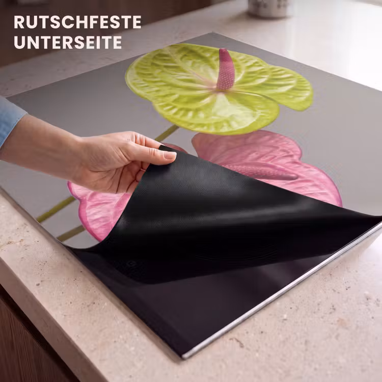 Herdabdeckplatte - Pflanzen - Anthurium - Grün - Rosa — 6