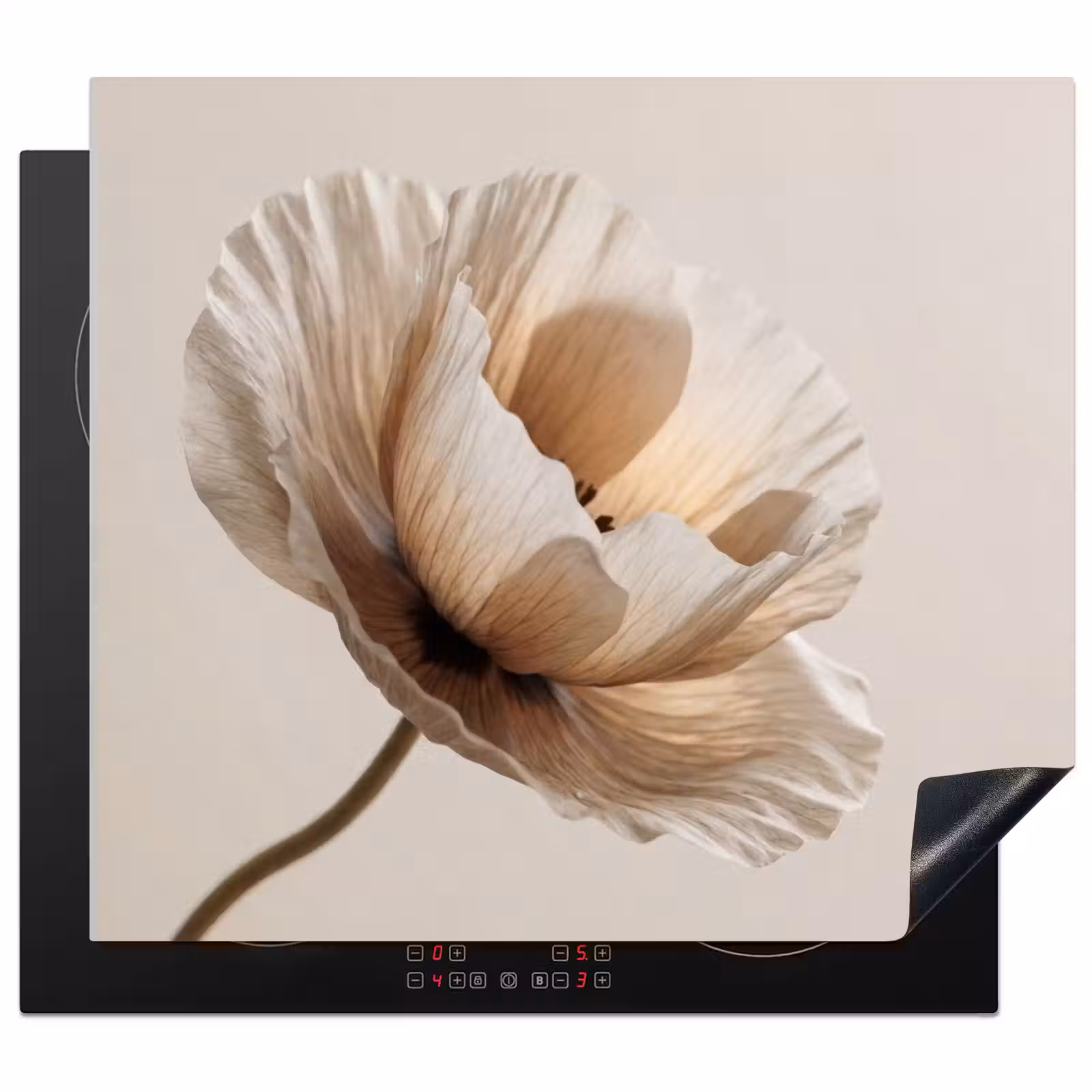 Herdabdeckplatte - Blume - Beige - Creme — 1