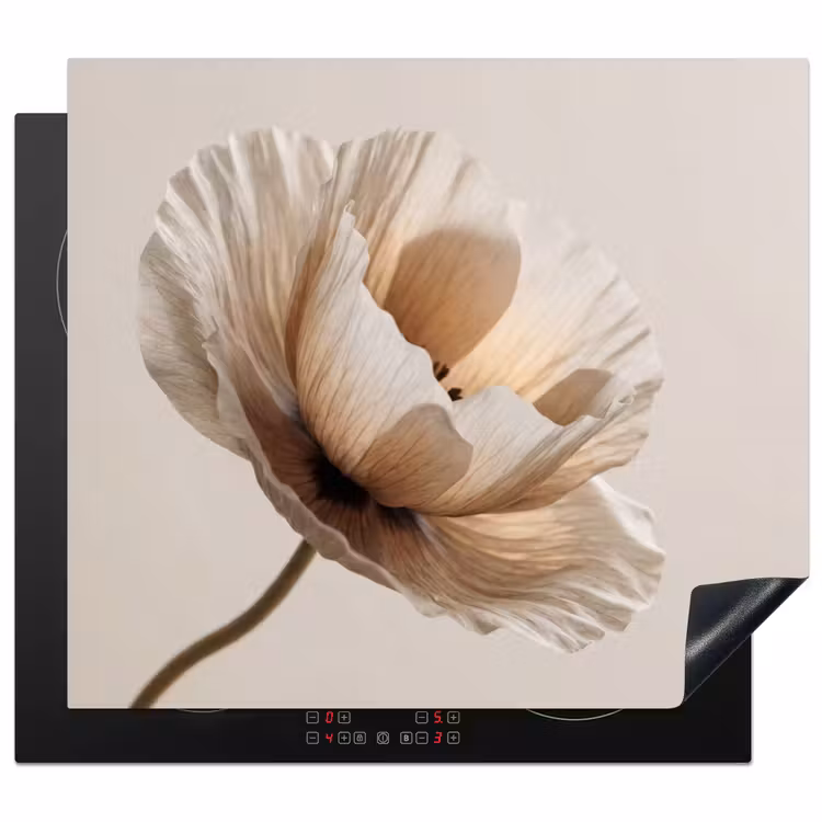 Herdabdeckplatte - Blume - Beige - Creme — 1