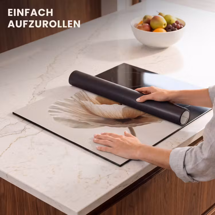 Herdabdeckplatte - Blume - Beige - Creme — 7