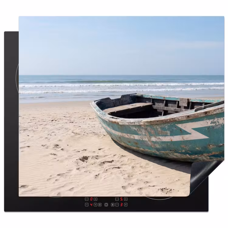 Herdabdeckplatte - Boot - Sandstrand - Meer — 1