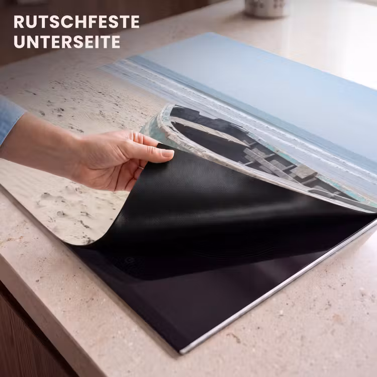 Herdabdeckplatte - Boot - Sandstrand - Meer — 6