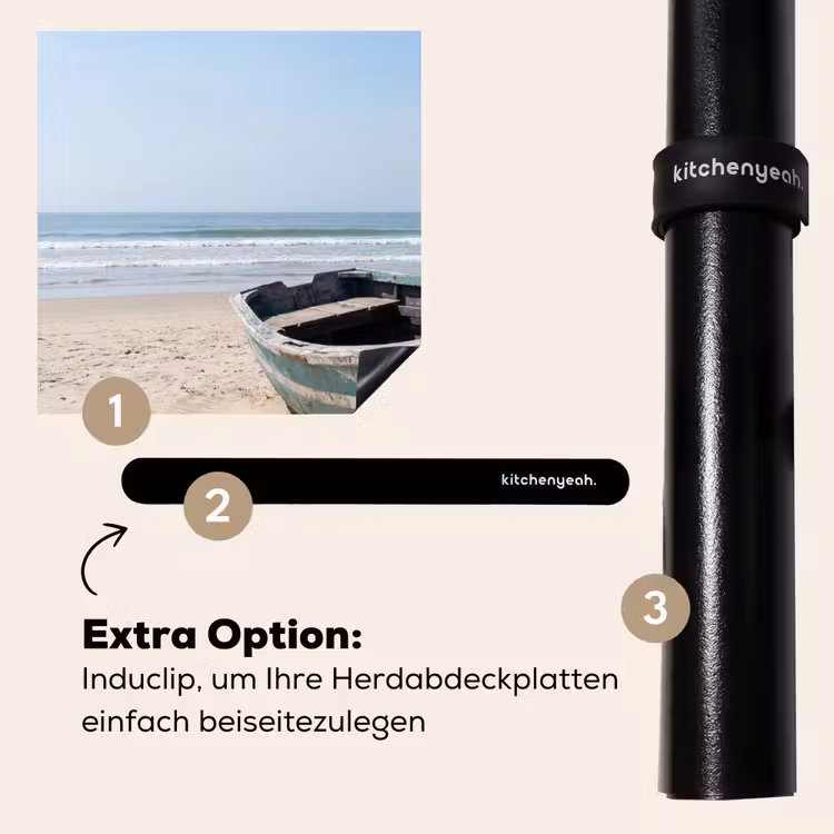 Herdabdeckplatte - Boot - Sandstrand - Meer — 8