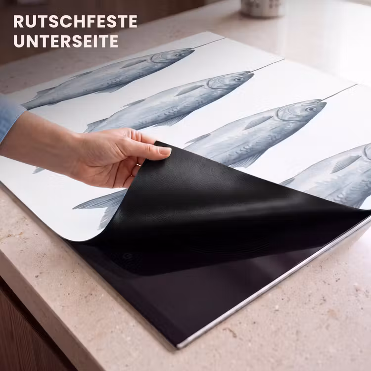 Herdabdeckplatte - Fisch - Illustration - Delfter Blau — 6