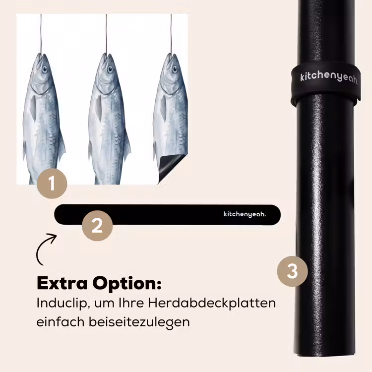 Herdabdeckplatte - Fisch - Illustration - Delfter Blau — 8