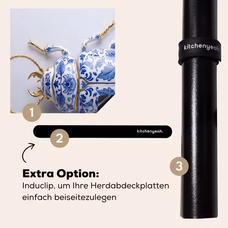 Herdabdeckplatte - Käfer - Delfts - Blau - Gold — 8
