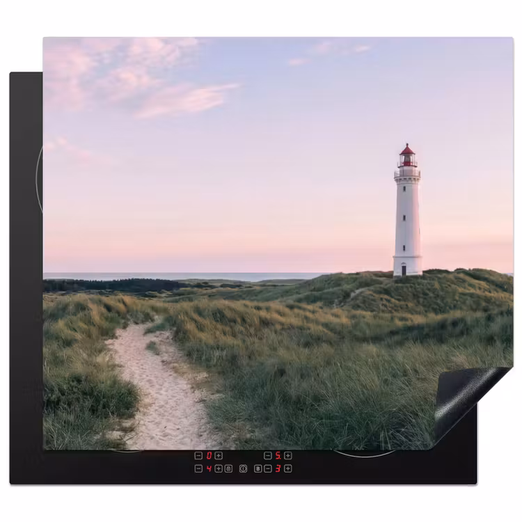 Herdabdeckplatte - Leuchtturm - Dünenlandschaft - Meer — 1