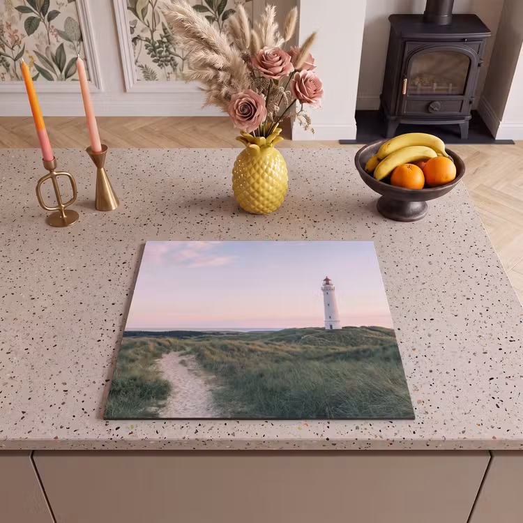 Herdabdeckplatte - Leuchtturm - Dünenlandschaft - Meer — 3