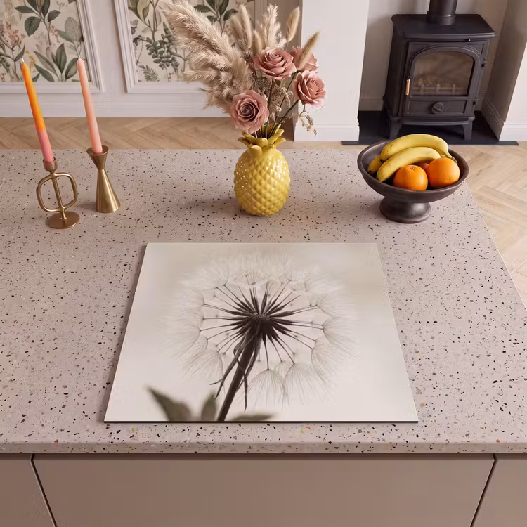 Herdabdeckplatte - Pusteblume - Minimalistisch - Weiß — 3