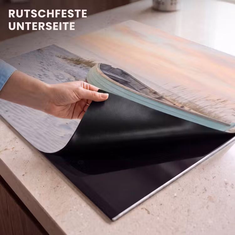 Herdabdeckplatte - Rustikal - Ruderboot - Sandstrand — 6