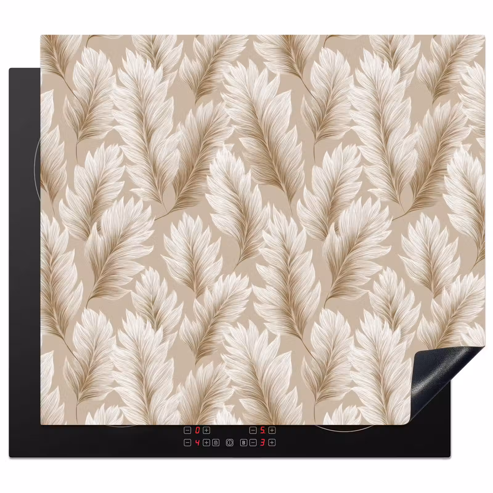 Herdabdeckplatte - Botanisch - Muster - Beige — 1
