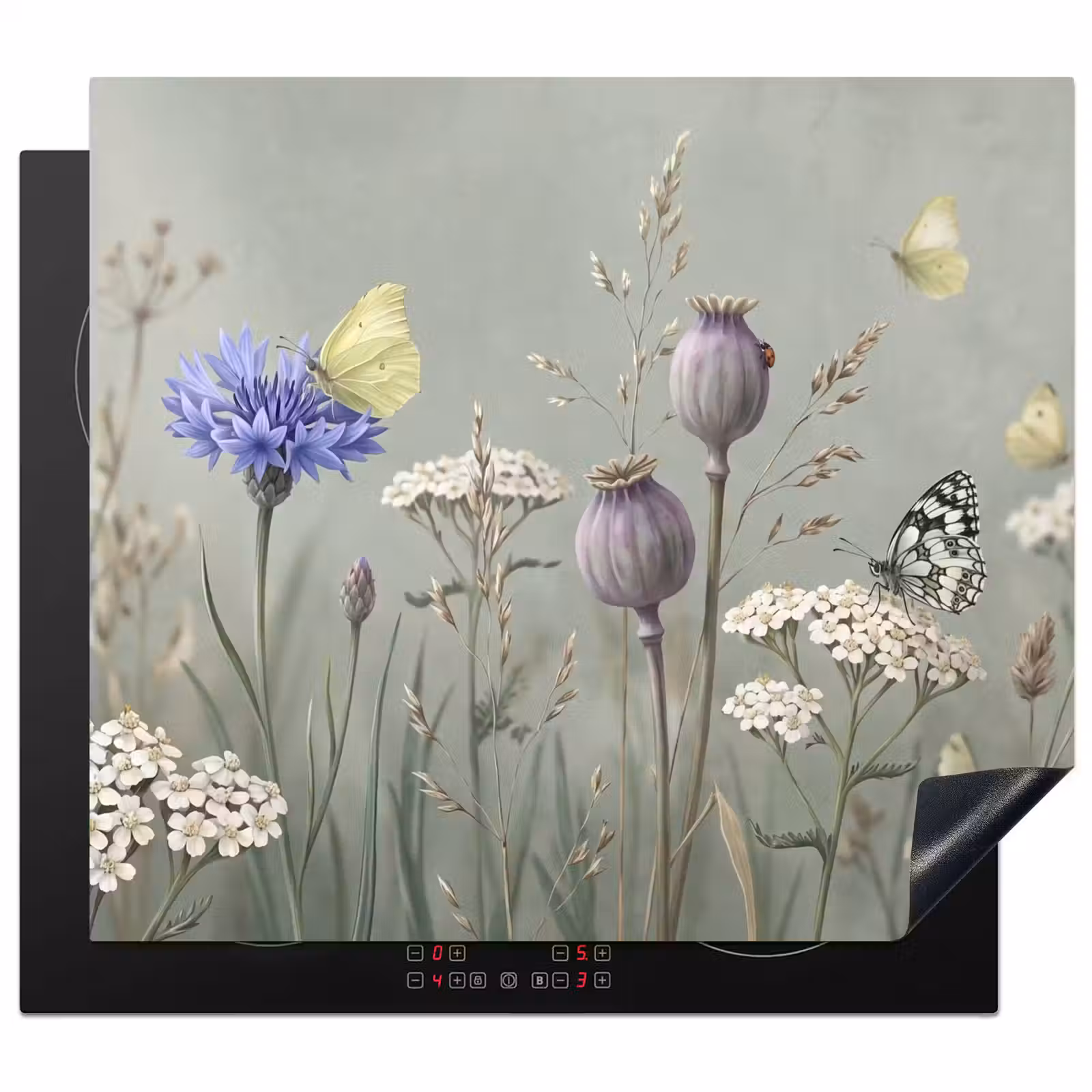 Herdabdeckplatte - Schmetterlinge - Wildblumen - Illustration - Farbenfroh — 1