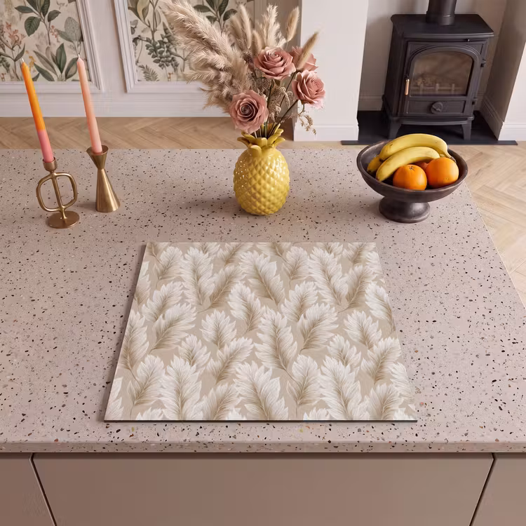 Herdabdeckplatte - Botanisch - Muster - Beige — 3