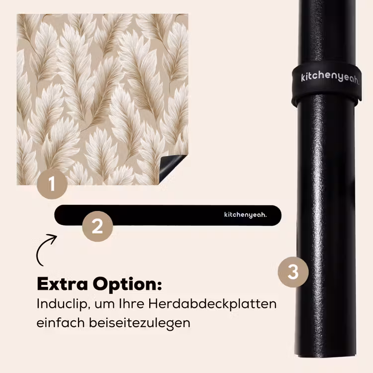 Herdabdeckplatte - Botanisch - Muster - Beige — 8