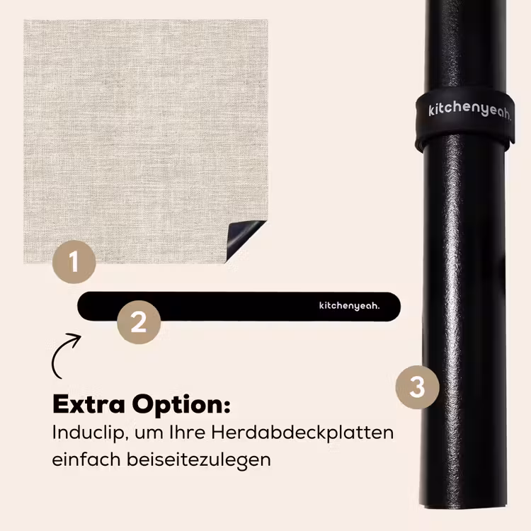 Herdabdeckplatte - Leinen - Textur - Beige — 8
