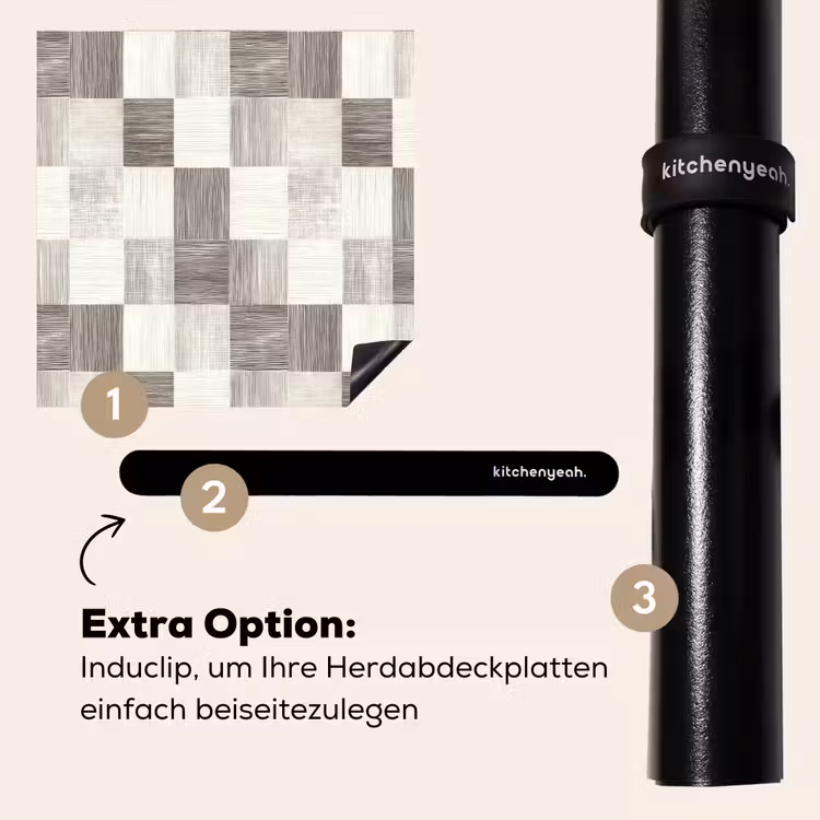 Herdabdeckplatte - Muster - Schachbrettmuster - Holzmaserung — 8