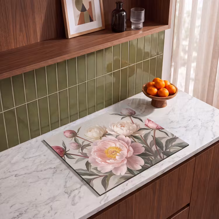 Herdabdeckplatte - Pfingstrosen - Strauß - Rosa — 4