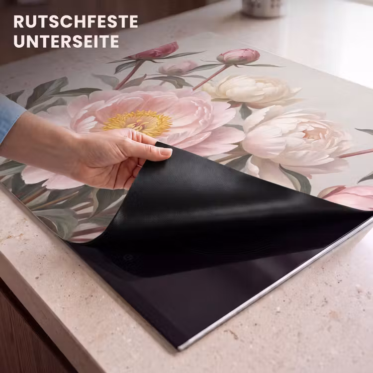 Herdabdeckplatte - Pfingstrosen - Strauß - Rosa — 6