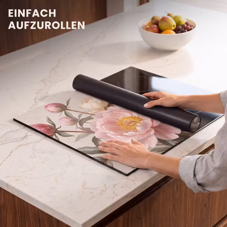 Herdabdeckplatte - Pfingstrosen - Strauß - Rosa — 7