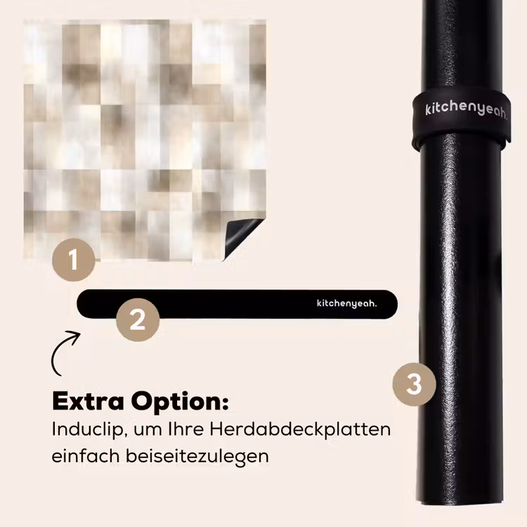 Herdabdeckplatte - Textur - Leinen - Beige — 8
