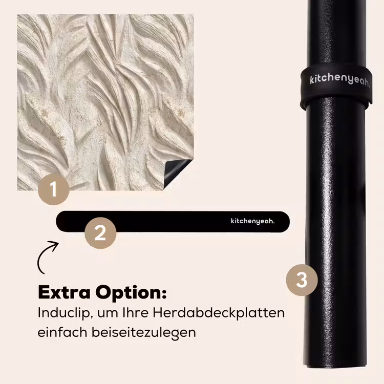 Herdabdeckplatte - Textur - Relief - Beige — 8
