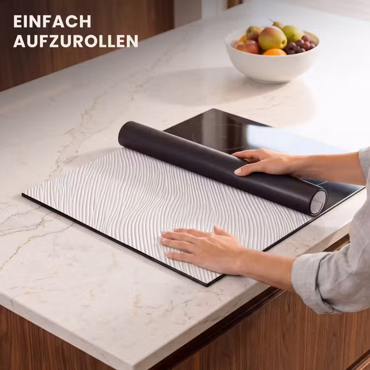 Herdabdeckplatte - Wellen - Rippen - Weiß — 7