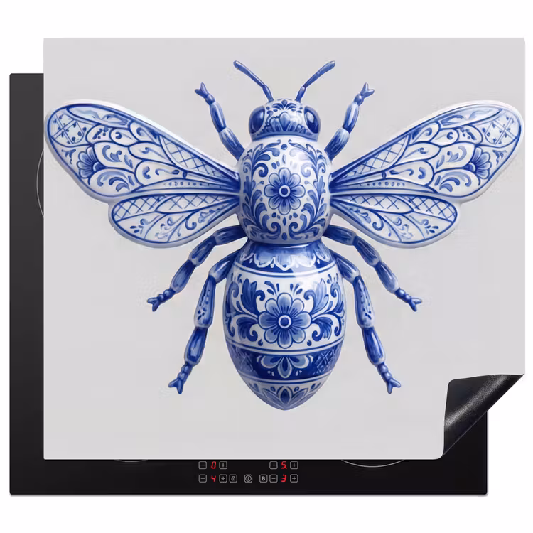 Herdabdeckplatte - Biene - Modern - Delft - Blau — 1
