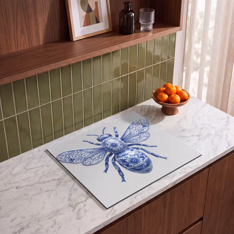 Herdabdeckplatte - Biene - Modern - Delft - Blau — 4
