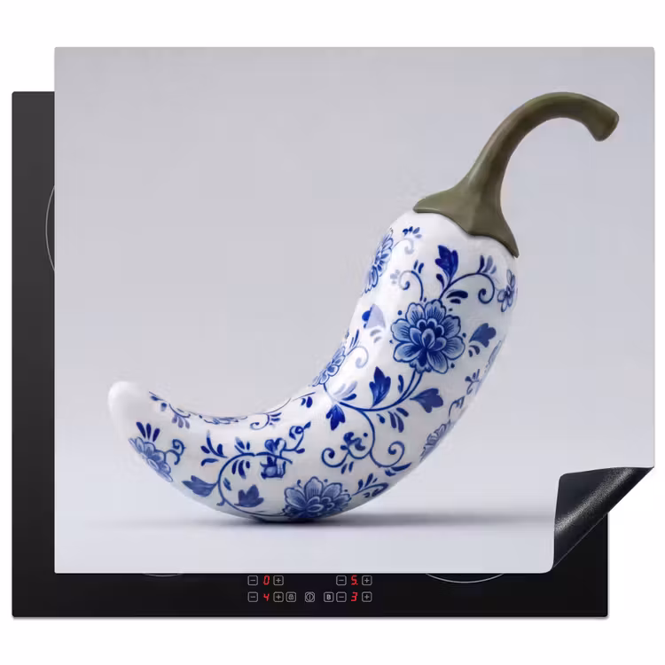 Herdabdeckplatte - Chilischote - Keramik - Blau — 1