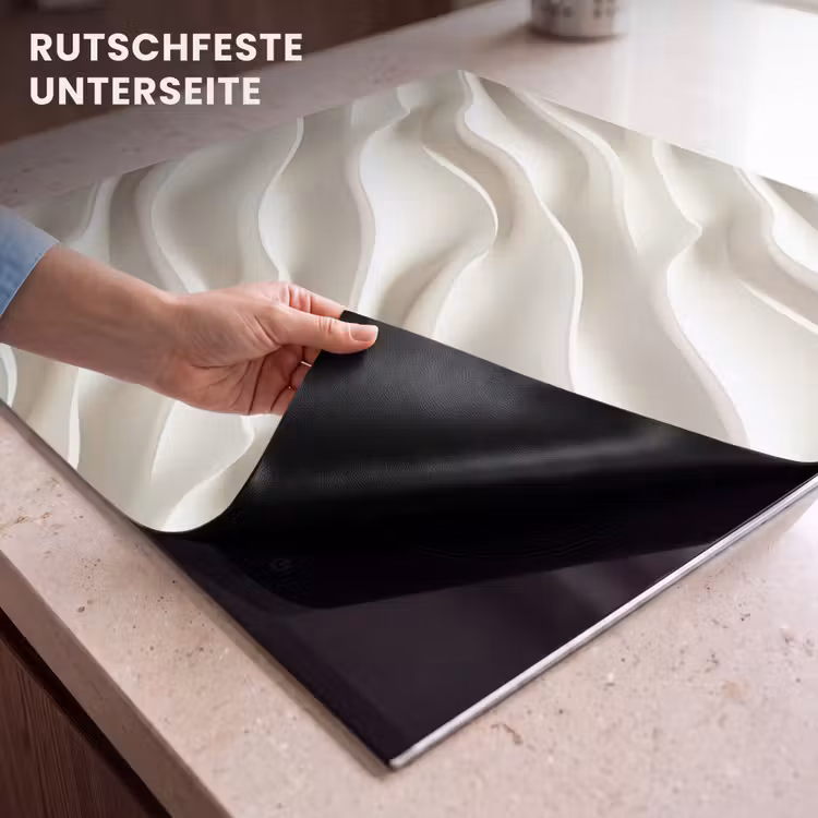 Herdabdeckplatte - Diagonal - Wellen - Creme — 6