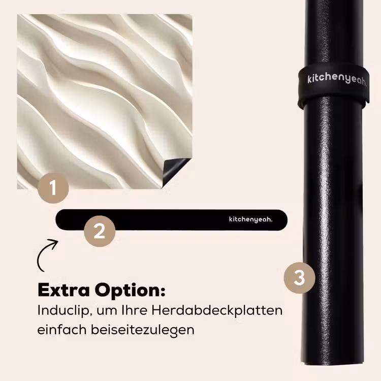 Herdabdeckplatte - Diagonal - Wellen - Creme — 8