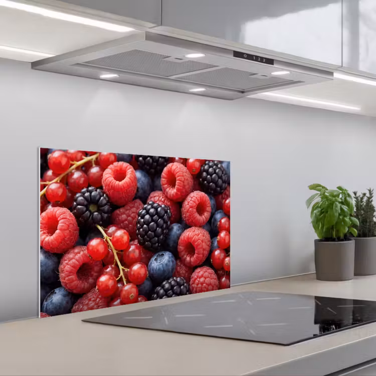 Spritzschutz Küche - Beeren – Mischung – Frisch – Essen – Bunt — 1