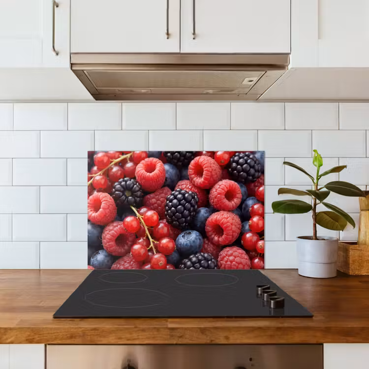 Spritzschutz Küche - Beeren – Mischung – Frisch – Essen – Bunt — 3