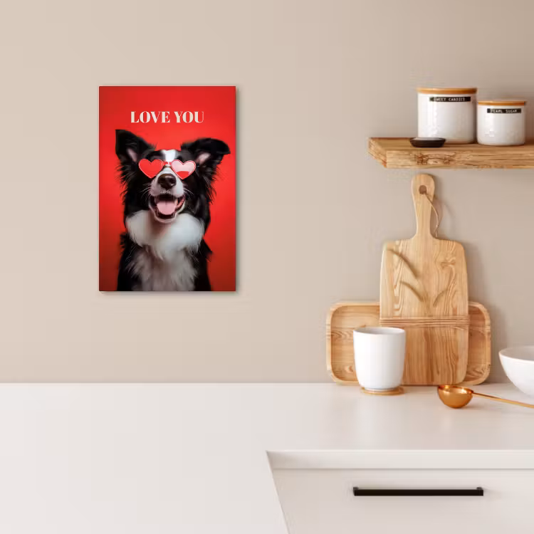 Leinwandbilder - Hund - Herz-Brille - Loveyou - Rot — 3