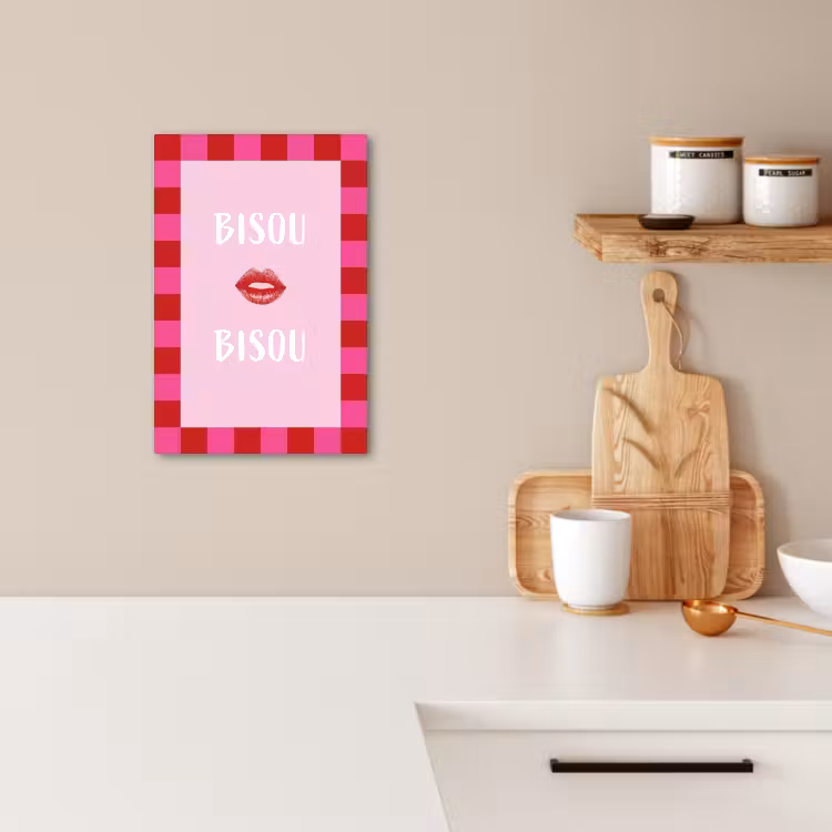 Leinwandbilder - Kuss - Rosa - Französisch - Valentinstag — 3
