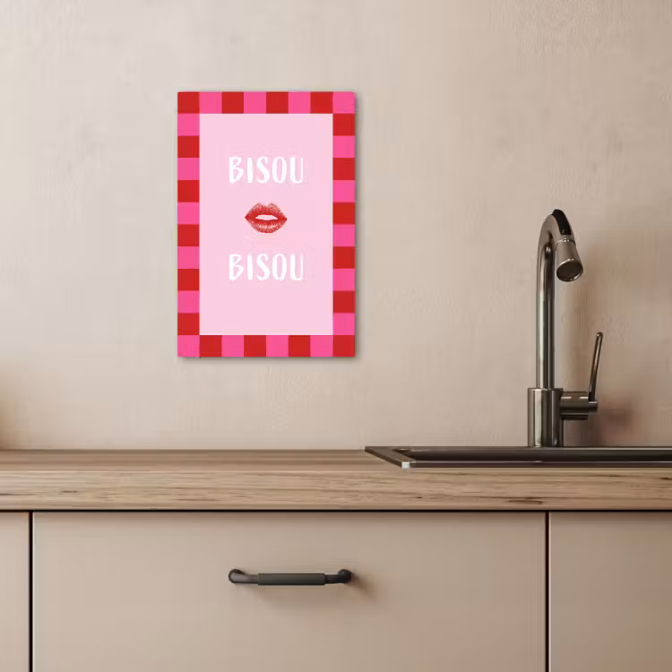 Leinwandbilder - Kuss - Rosa - Französisch - Valentinstag — 5